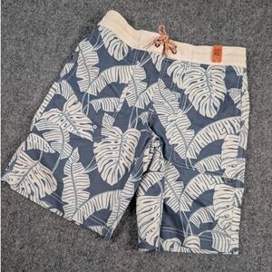 Howler Bros Board Shorts Kids XL Blue Monstera Tropical Swim Trunks NWT